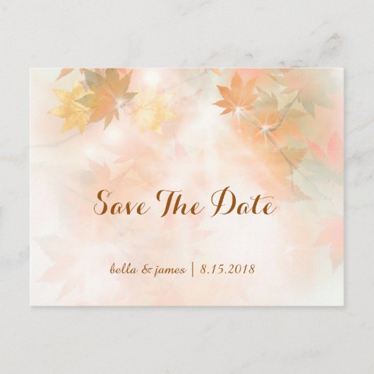 Herfst Nevel Boom Bruiloft Save The Date Kaarten (Voorkant)