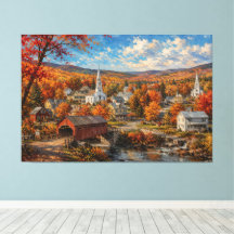 Herfst New England Dorpsschildering