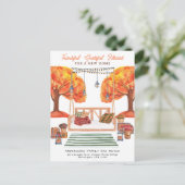 Herfst Nieuwe Huis Moderne Gezellige Veranda Scène Aankondigingskaart (Staand voorkant)