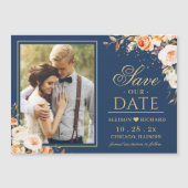 Herfst Night Gold Floral Foto Save the Date Magnet (Voorkant)