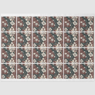 Herfst Noir Bloemen Getegelde Decoupage Tissuepapier