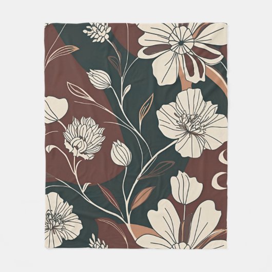 Herfst Noir Bloesems Fleece Deken (Voorkant)