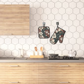 Herfst Noir Bloesems Ovenwant & Pannenlap Set