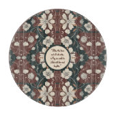 Herfst Noir Bloesems  Ronde Snijplank (Voorkant)