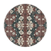 Herfst Noir Bloesems Ronde Snijplank (Voorkant)