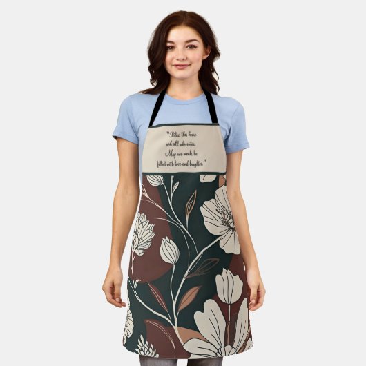 Herfst Noir Bloesems Schort (Gedragen)