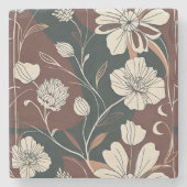 Herfst Noir Bloesems Stenen Onderzetter (Voorkant)