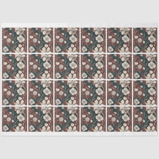 Herfst Noir Bloesems Tegeldecoupage Tissuepapier (Voorkant)