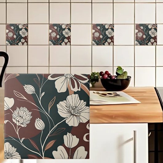 Herfst Noir Bloesems Tegeltje