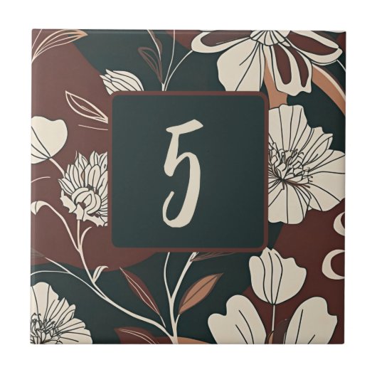 Herfst Noir Bloesems Tegeltje (Voorkant)