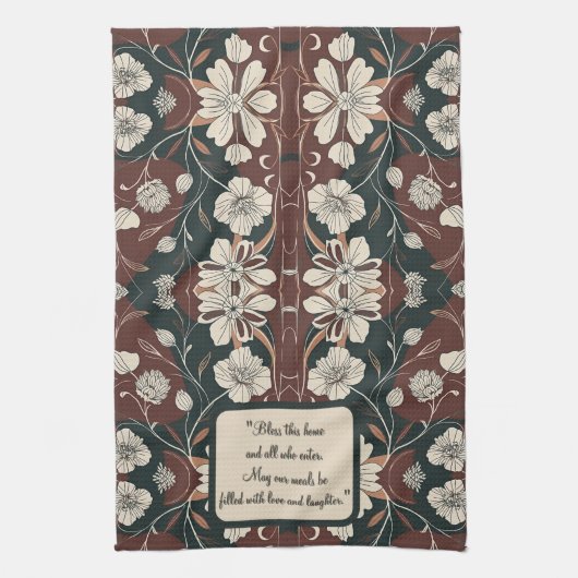 Herfst Noir Bloesems  Theedoek (Verticaal)