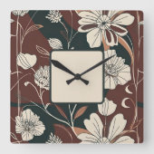 Herfst Noir Bloesems Wandklok (Voorkant)