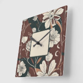 Herfst Noir Bloesems Wandklok (Hoek)
