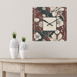 Herfst Noir Bloesems Wandklok
