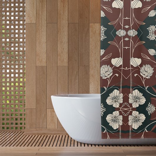 Herfst Noir Bloom Douchegordijn