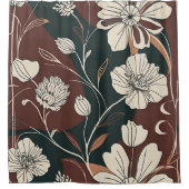 Herfst Noir Bloom Douchegordijn (Voorkant)