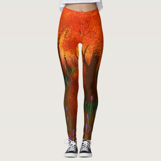 Herfst nostalgie bos leggings (Voorkant)
