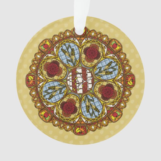 Herfst Nouveau Acrylic Ornament (voorkant)