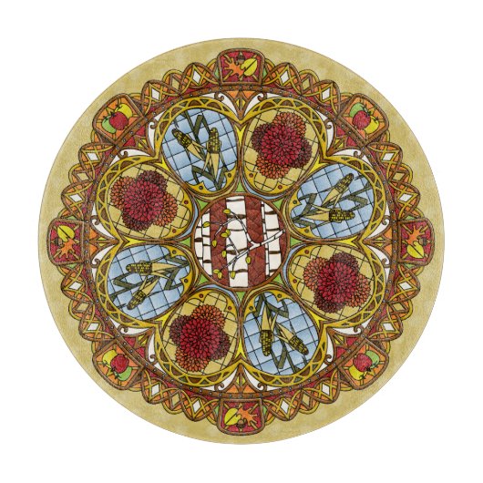 Herfst Nouveau glassnijplank Snijplank (Voorkant)