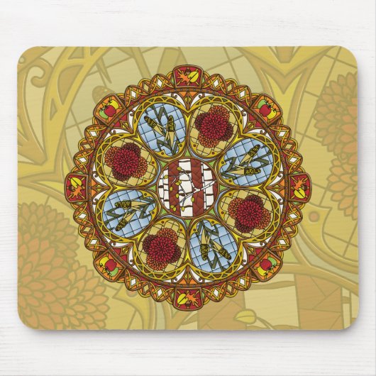 Herfst Nouveau Mousepad Muismat (Voorkant)