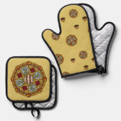 Herfst Nouveau Ovenwant & Pannenlap Set (Voorkant / Achterkant)