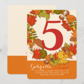 Herfst Nummer Geboortekaartjes Kaart (Voorkant / Achterkant)