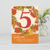 Herfst Nummer Geboortekaartjes Kaart (Staand voorkant)
