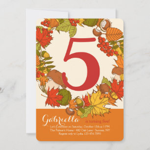 Herfst Nummer Geboortekaartjes Kaart