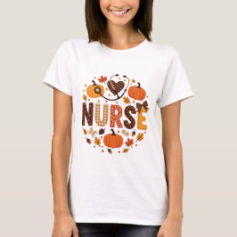 Herfst Nurse - Waterverf Schattige & Kleurrijk T-shirt