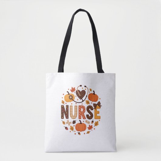 Herfst Nurse - Waterverf Schattige & Kleurrijk Tote Bag (Voorkant)
