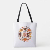 Herfst Nurse - Waterverf Schattige & Kleurrijk Tote Bag (Achterkant)