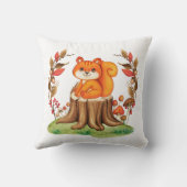 Herfst Nursery Decor Cute Baby Squirrel herfst Kussen (Achterkant)
