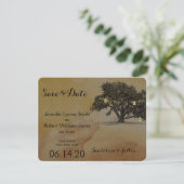 Herfst Oak Boom Lantaarn Weddenschap Opslaan Datum Save The Date (Staand voorkant)