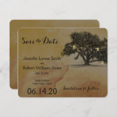 Herfst Oak Boom Lantaarn Weddenschap Opslaan Datum Save The Date (Voorkant / Achterkant)