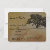 Herfst Oak Boom Lantaarn Weddenschap Opslaan Datum Save The Date (Voorkant)