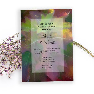 Herfst Oak Leaf Hydrangea Couples Wedding Shower Kaart