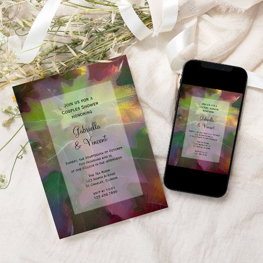 Herfst Oak Leaf Hydrangea Couples Wedding Shower Kaart