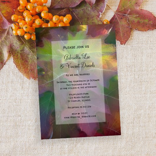 Herfst Oak Leaf Hydrangea Wedding Kaart