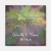 Herfst Oak Leaf Hydrangea Wedding Magneet (Voorkant)