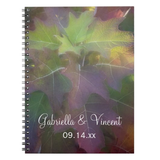 Herfst Oak Leaf Hydrangea Wedding Notitieboek (Voorkant)