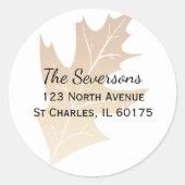 Herfst Oak Leaf retouradres Ronde Sticker (Voorkant)
