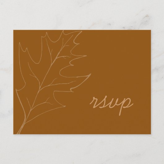 Herfst Oak Leaf Wedding RSVP Response Uitnodiging Briefkaart (Voorkant)