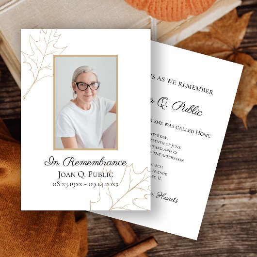 Herfst Oak Leaves Death Jubileum Memorial Kaart