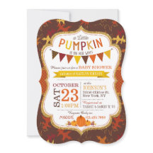 Herfst Oak Leaves en Pumpkins Baby shower Invite