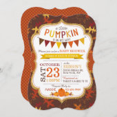 Herfst Oak Leaves en Pumpkins Baby shower Invite Kaart (Voorkant / Achterkant)