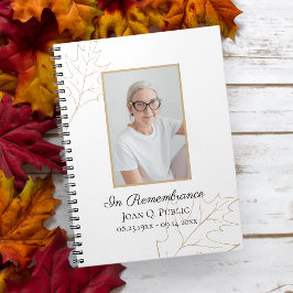 Herfst Oak Leaves Funeral Memorial Gastboek Notitieboek