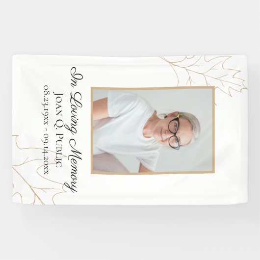 Herfst Oak Leaves viert begrafenis Spandoek (Horizontaal)