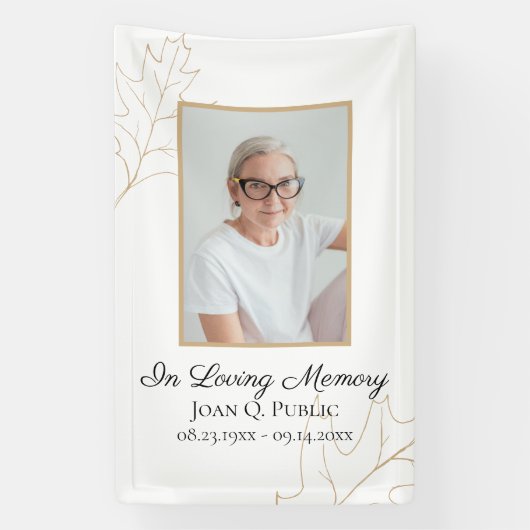 Herfst Oak Leaves viert begrafenis Spandoek (Verticaal)