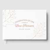 Herfst Oak Leaves viert herdenking leven Gastenboek (Voorkant)