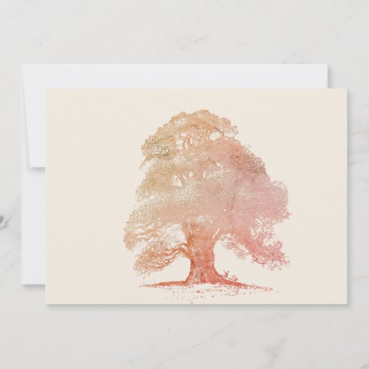Herfst Oak Tree Funeral Announcement Kaart (Achterkant)